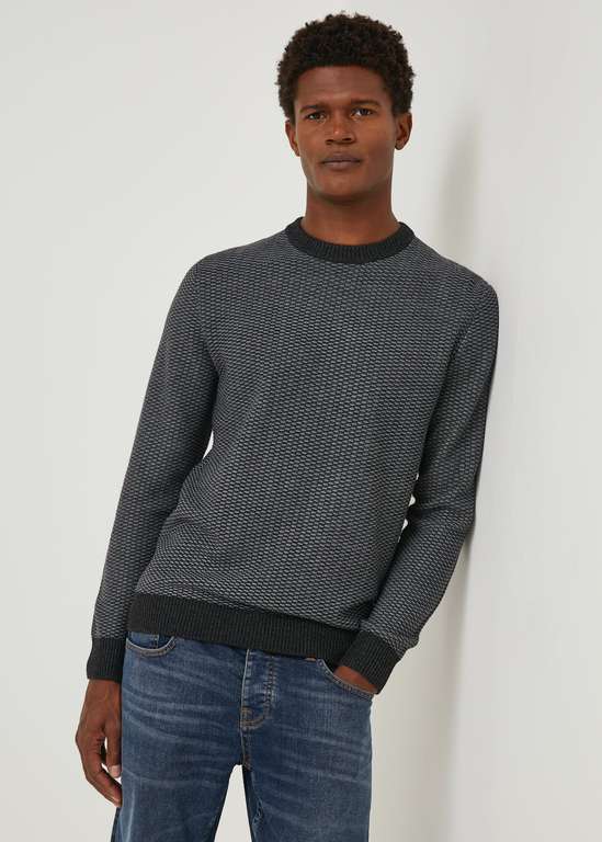 Charcoal Midweight Jacquard Crew Neck Jumper for £6 + free collection @ Matalan