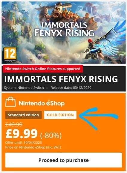 [Nintendo Switch] Immortals Fenyx Rising Gold Edition (+ 3 DLCs & 1 Quest) - £2.15 (54,98 Kc) - PEGI 12 @ Nintendo eShop Czech Republic