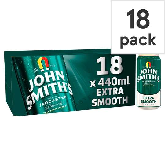 John Smiths Extra Smooth Beer 18X440ml Cans £13.50 (Clubcard price) @ Tesco