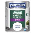 Johnstone's - Quick Dry Satin - Brilliant White - Exterior Wood & Metal - 750ml - £7.49 @ Amazon