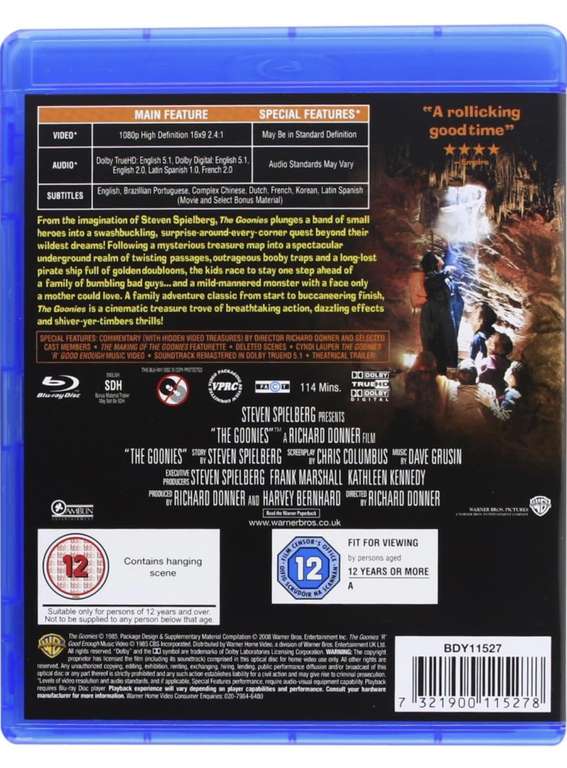 Goonies Blu Ray Used £3 (Used) Free Click & Collect @ CEX