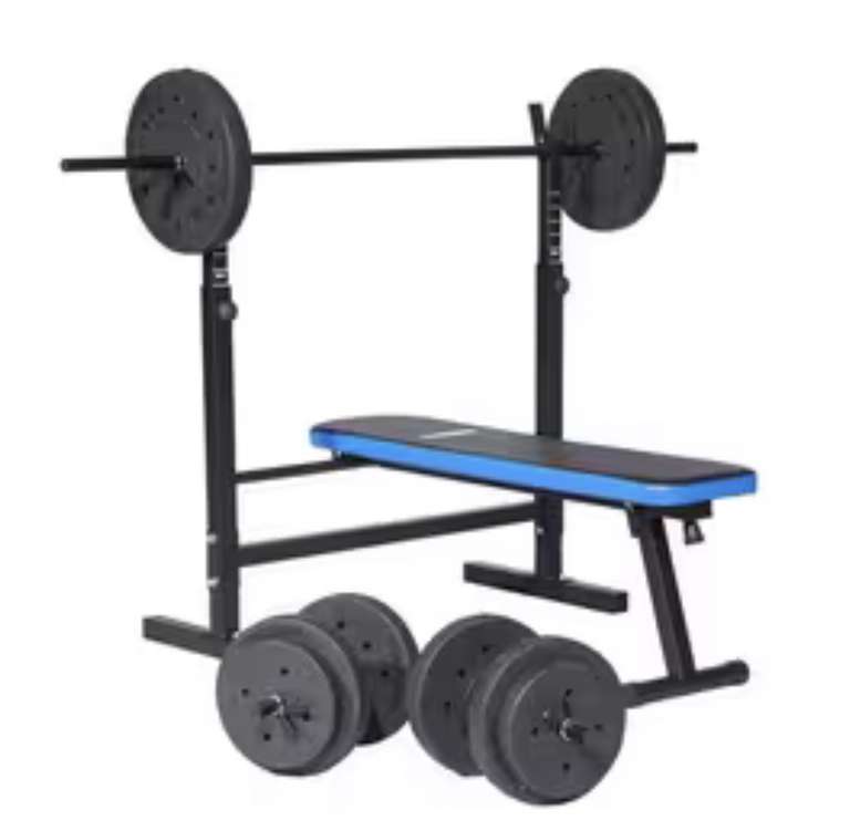 Pro Fitness Folding Workout Bench with 50kg Weight Package