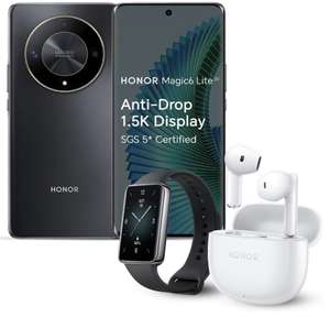 HONOR Magic6 Lite, 5G, 8GB+256GB, 6,78” Anti-Drop 120Hz, 5300mAh Battery, Android 13, Midnight Black + honor band 9 and honor earbuds X6
