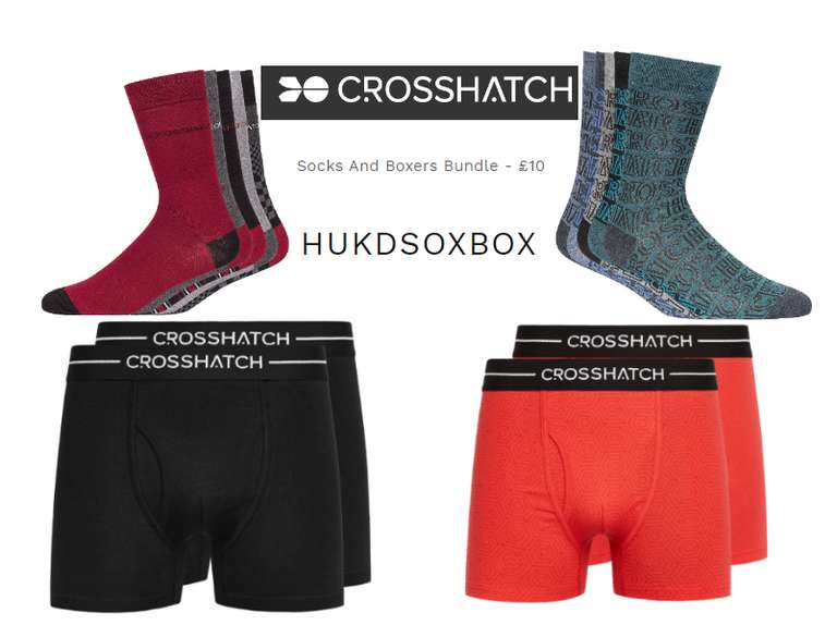 5 Pairs off socks plus 2 pairs of underpants for £10 + £1.99 Delivery @ Crosshatch