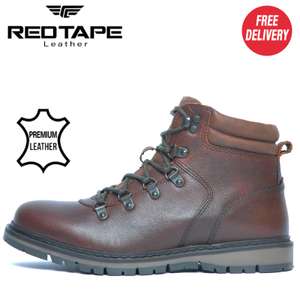 Red Tape Tillstone Leather Mens Outdoor Adventure Hiker Boots, delivered, using code