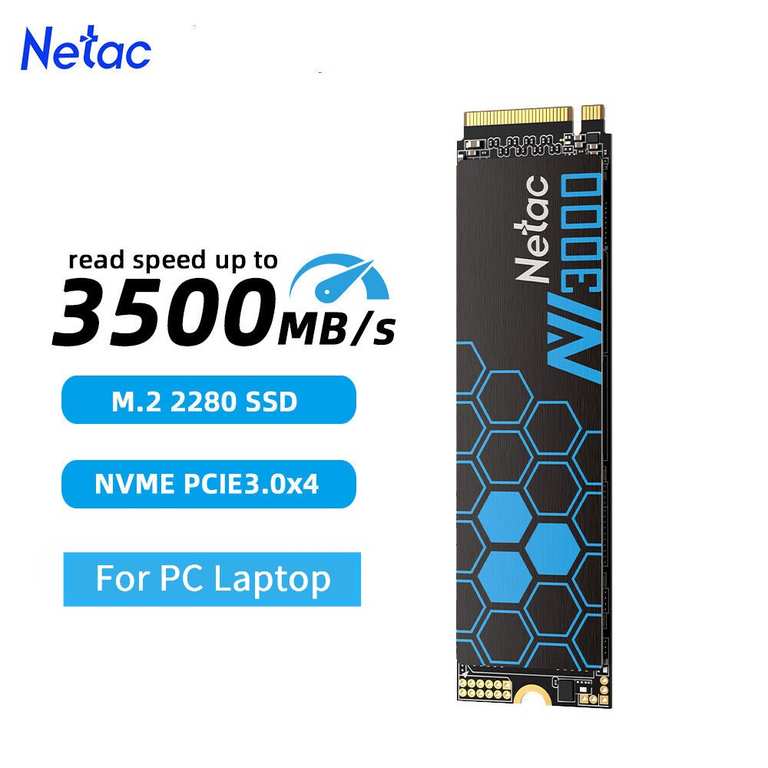 1TB Netac M.2 SSD 2280 NVME PCIE 3.0 NV3000 - With Code - (sold by Netac Official Store)