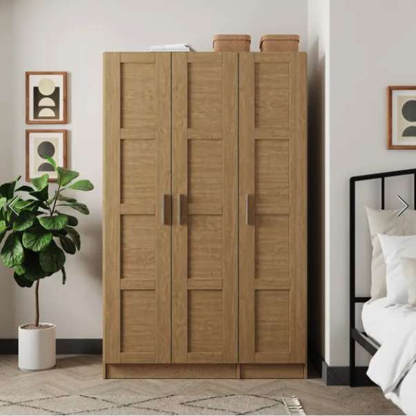 Toby Triple Wardrobe Oak Colour for £244.30 with Free Delivery @ Dunelm