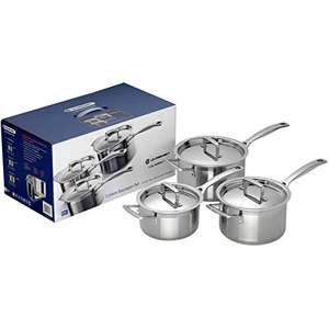 Le Creuset 3-Peace Stainless Steel Saucepan with Lid - £252.99 @ Amazon
