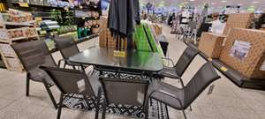 Corfu Garden Dining set - 6 x chairs, glass table and parasol instore Peterborough
