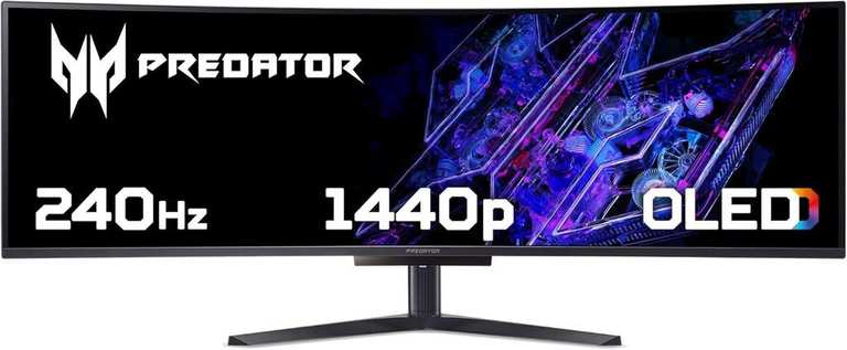 Acer 49" Predator X49X DQHD 240Hz QD-OLED Freesync Curved Gaming Monitor with KVM + 90W PD