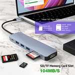 HOPDAY 7 in 1 USB C Hub, USB C Adapter with 4K HDMI, 100W Type C PD, 3 USB 3.0 5 Gbps Ports