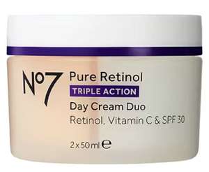 No7 Pure Retinol, Vitamin C & SPF 30 Day Cream Duo 2x50ml. £9 with Student Discount (£1.50 click & collect)