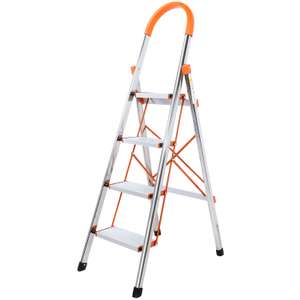 4-Step Stool Ladder Portable Folding Anti-Slip with Rubber Hand Grip 330lbs Capacity with voucher Sold by TonorDirect UK