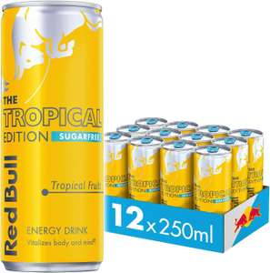 Red Bull Energy Drink Sugar Free Tropical Edition 250 ml x12