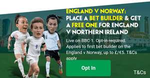 Place a £5 Bet Builder on England v Norway and get a Free £5 Bet Builder for Northern Ireland v England @ PaddyPower