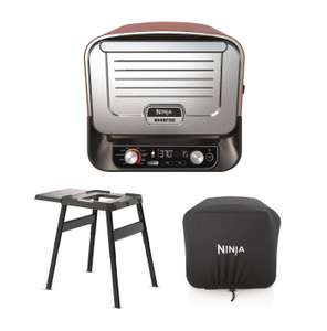 Ninja Woodfire Electric Outdoor Oven, BBQ & Smoker, Cover + FREE STAND [OO101UK] - Ninja Kitchen
