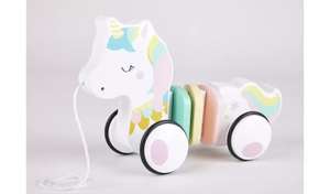 Chad Valley Wooden Pull Along Unicorn now just £5.50 with free click and collect @ Argos