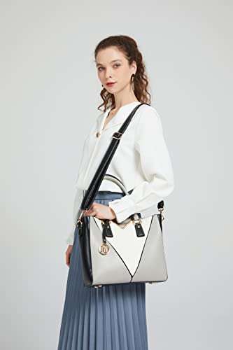 Miss Lulu Leather Look V-Shape Shoulder Handbag Lightweight Medium Tote Bag Handbags for Women Sold By Longsun Store FBA