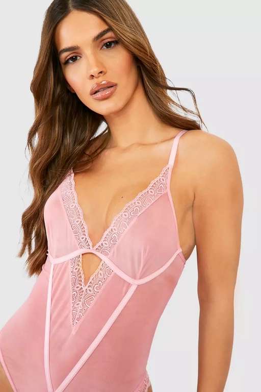Heart Embroidery Bodysuit - £6 + Free Delivery With Code - @ Debenhams sold by Boohoo