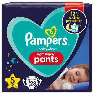 Pampers Baby Dry Night Nappy Pants Size 5, 12kg-17kg x28 - £5.50 @ Sainsbury's