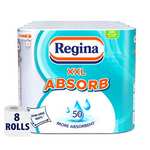 Regina XXL Absorb Kitchen Roll - 8 Rolls, 75 Extra Large Sheets per Roll, 2 Layers £12 / £10.80 Subscribe & Save @ Amazon