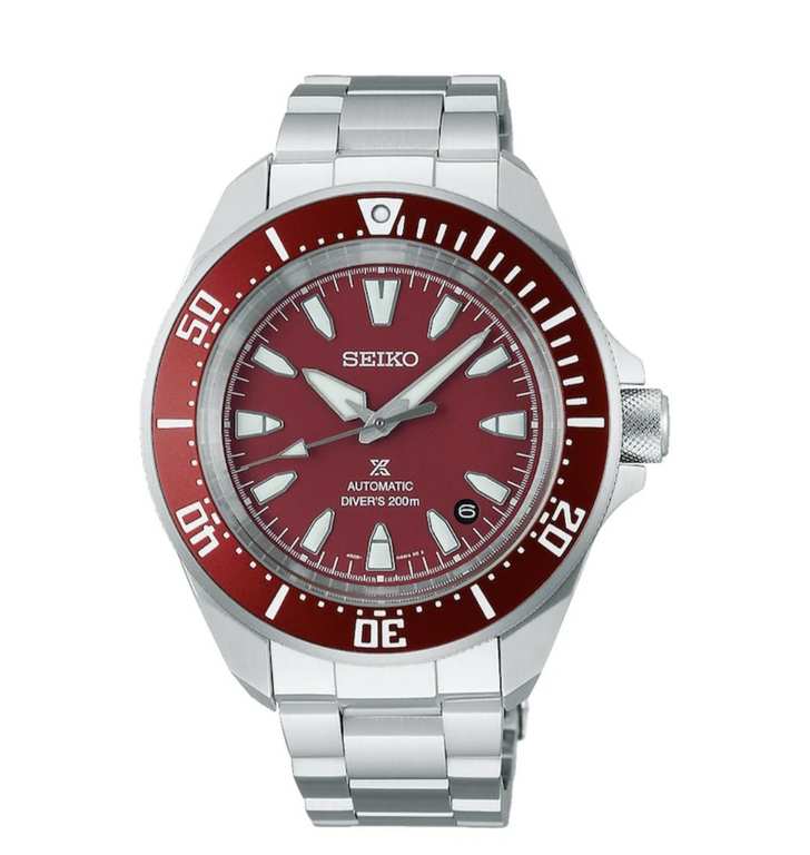 Seiko Prospex 4R Red Dial ‘Shog-urai’ Diver Men's Bracelet Watch