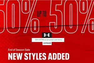 Up to 50% off the Sale + Extra 20% off with Code + Free Pick Up Delivery From Under Armour
