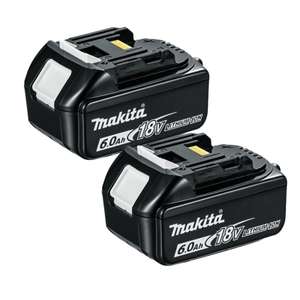 2 x Makita BL1860 18V 6.0ah LXT Li-ion Battery with LED Indicator - W/Code | Sold by PowerToolMate (UK Mainland)