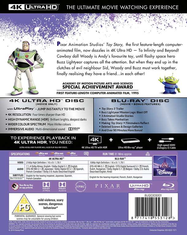 Toy Story 4K UHD + Blu-ray (Used) - £4 (Free Click & Collect) @ CeX