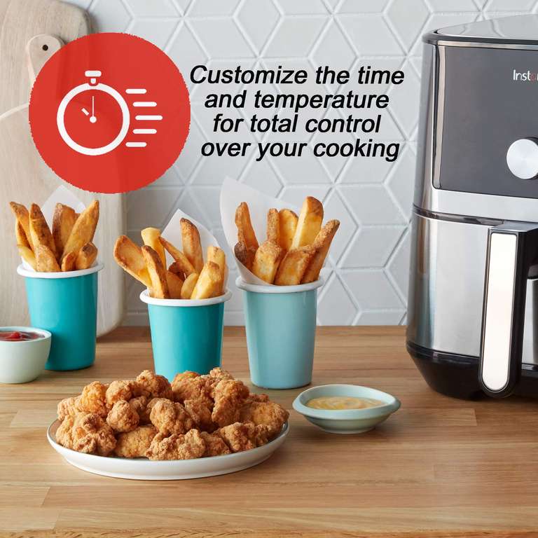 Instant Vortex Digital Single Drawer Air Fryer with Easy to Use 6 Smart Programmes - Air Fry, Bake, Roast, Grill, Dehydrate - 5.7L, 1700W