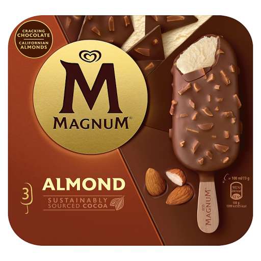 Magnum Ice Cream Sticks Almond 3 x 100 ml £2.50 @ Co-operative