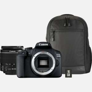 Canon EOS 2000D + EF-S 18-55mm IS II Lens + Backpack + SD card £449.99 @ Canon