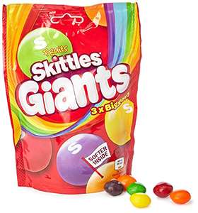 Skittles Giants Chewy Fruit Sweets Pouch, Sweets Gift, Sharing Pouch 141g 80p (72/68p with Subscribe & Save) @ Amazon