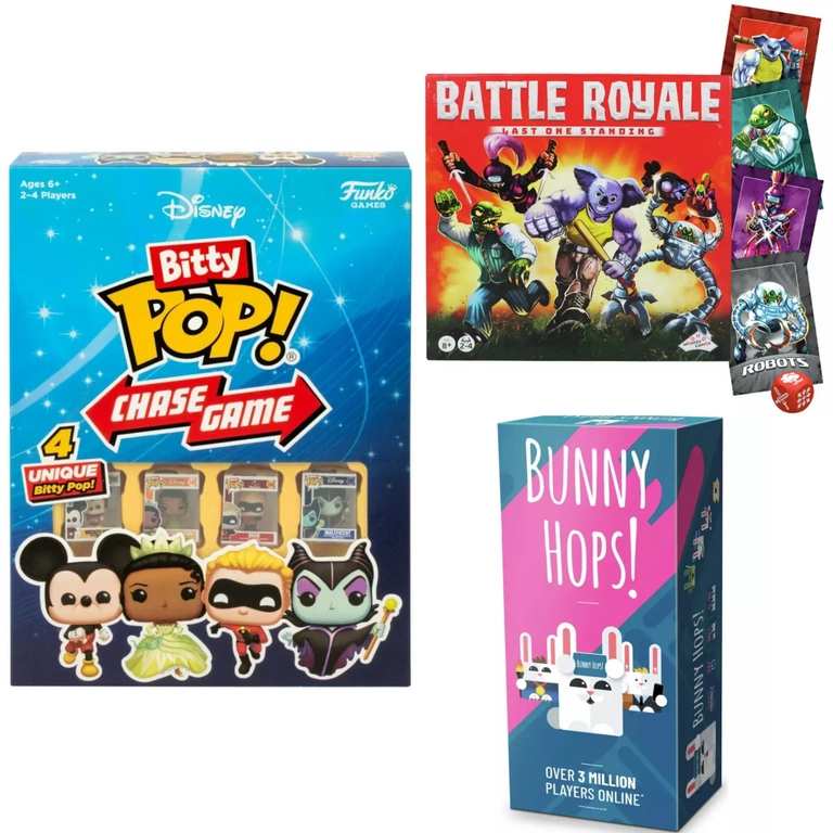 Clearance Goliath Games Funko Bitty POP Disney Chase Game / Bunny Hops Game £2.50 / Tomy Battle Royale Strategy Game £2.80. Free C&C