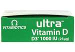 3 x 96 Vitabiotics Ultra Vitamin D Tablets with 1000IU Vitamin D3 25mcg Optimal Strength - Total 288 tablet (£9 with S&S)