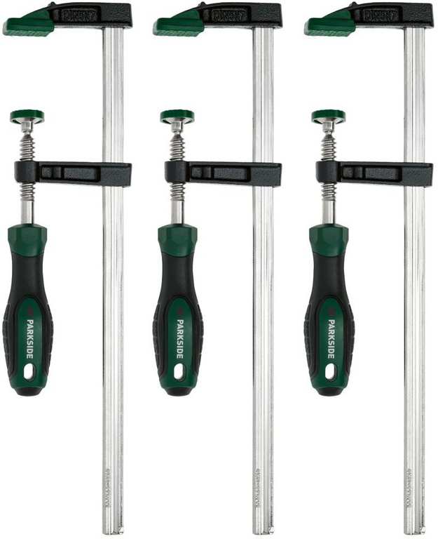 PARKSIDE F Clamp Set, size 300 x 50mm - 3 Pieces