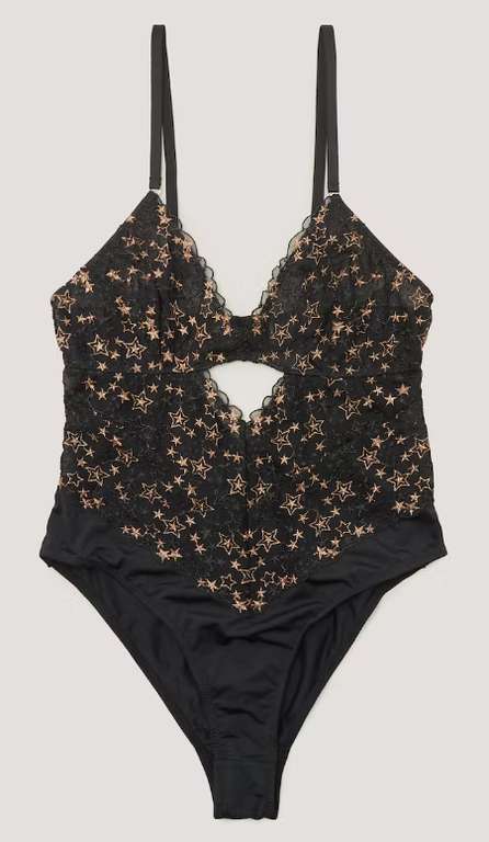 Black Star Mesh Bodysuit Now £4 with Free Click and Collect From Matalan