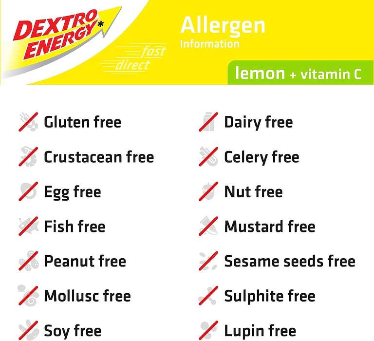 Dextro Energy Lemon Glucose Tablets Vitamin C, 47 g 24 Packs (Lemon or Orange) - £18 / £16.20 S&S (Also Has 10% Voucher & 3 For 2) @ Amazon
