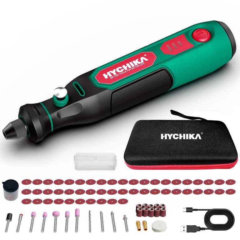 HYCHIKA Mini Cordless Rotary Tool Kit - 77PCS Accessories, 3.6V Multi Tool
