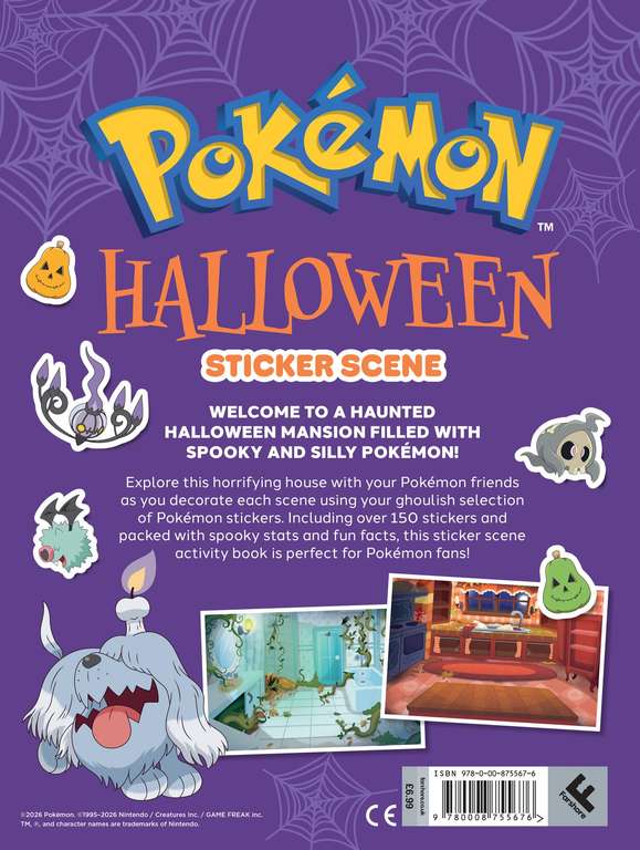 Pokémon Halloween Sticker Scene £4 at Amazon - 150+ spooky stickers and ...