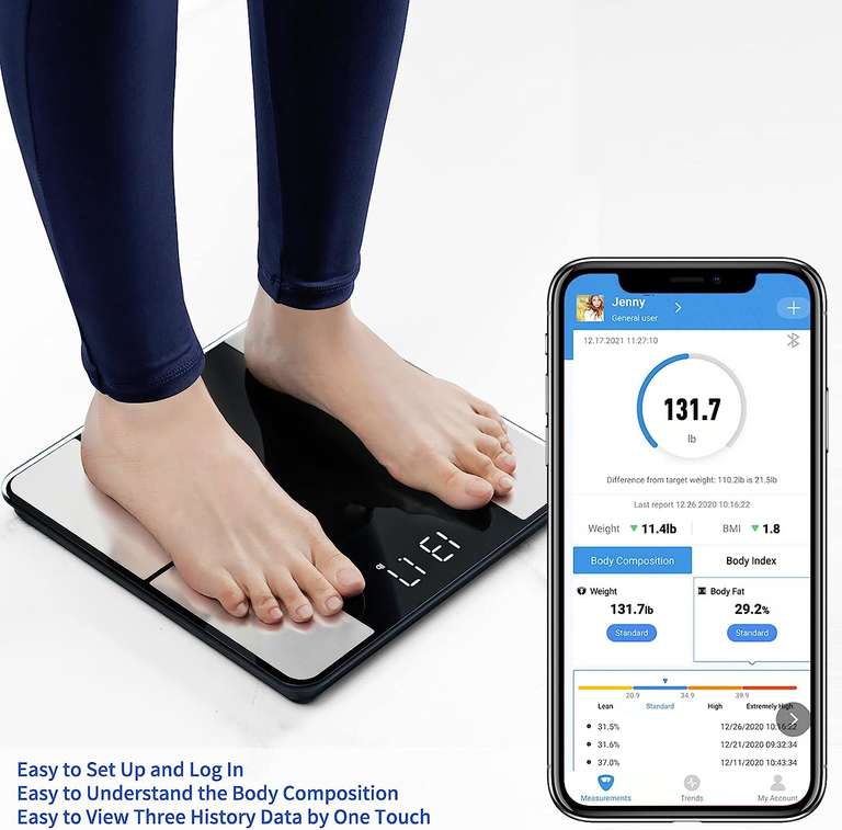 Vitafit Smart Body Fat Scales app control with voucher Sold by Vitafit FBA