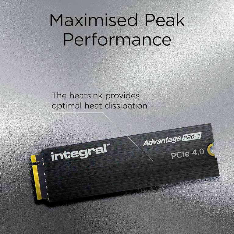 Integral Advantage PRO-1 4TB PCIe 4 Gen4 M2 NVMe SSD ( Upto 7400MB/s Read + Write / Heatsink / TLC / DRAM / PS5 ) cheaper w / fee free card