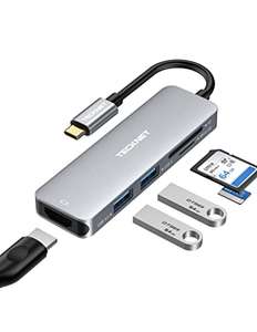 TECKNET 5 IN 1 USB C Hub - HDMI 4K@30Hz/2 USB 3.0 SD/microSD/TF Card Reader for £9.98 delivered (+£4.99 NP) @ Amazon / TechTack(EU)