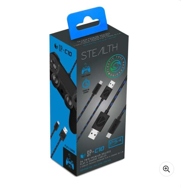 3m Twin Play & Charge Cables for PlayStation Controller £2.00 @ SmythsToys in selected stores