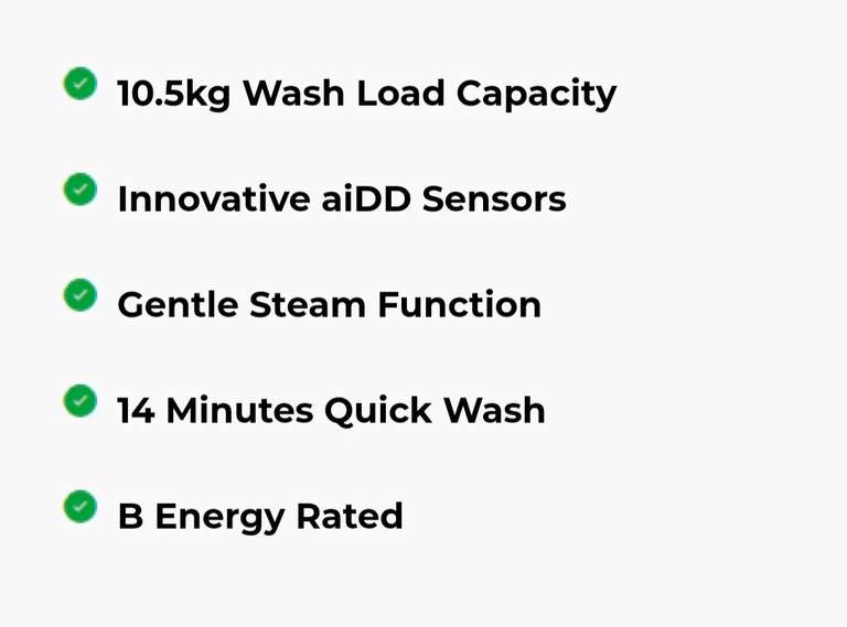 LG V3 F4V310WSE 10.5Kg Washing Machine with 1400 rpm 5 year warranty - £397.97 @ Appliance Electronics