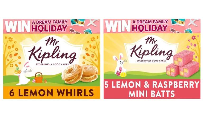 Mr Kipling Lemon Whirls 6 per pack / Mr Kipling Lemon & Raspberry Mini Batts 5 per pack