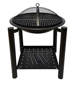 Schallen Garden Outdoor Coal and Wood Burning BBQ Durable Black Steel Firepit Bowl With Stand £19.99 Delivered By Netagon @ Amazon