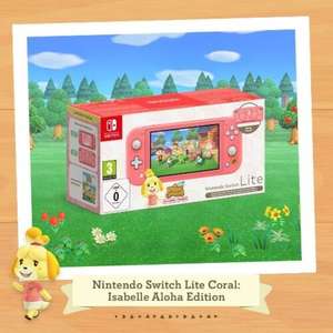 Nintendo Switch Lite Coral: Isabelle Aloha Edition (incl. pre-installed Animal Crossing: New Horizons game) sold by shopto_outlet using code