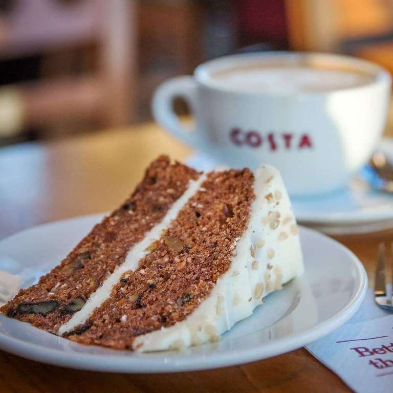Buy any drink and get a cake for £1 - Friday 27th January - via Costa app @ Costa Coffee