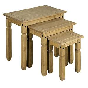 Nest of Tables Aztec Light Corona Pine Set of 3 Occasional Coffee Side Tables £35.60 @ Amazon